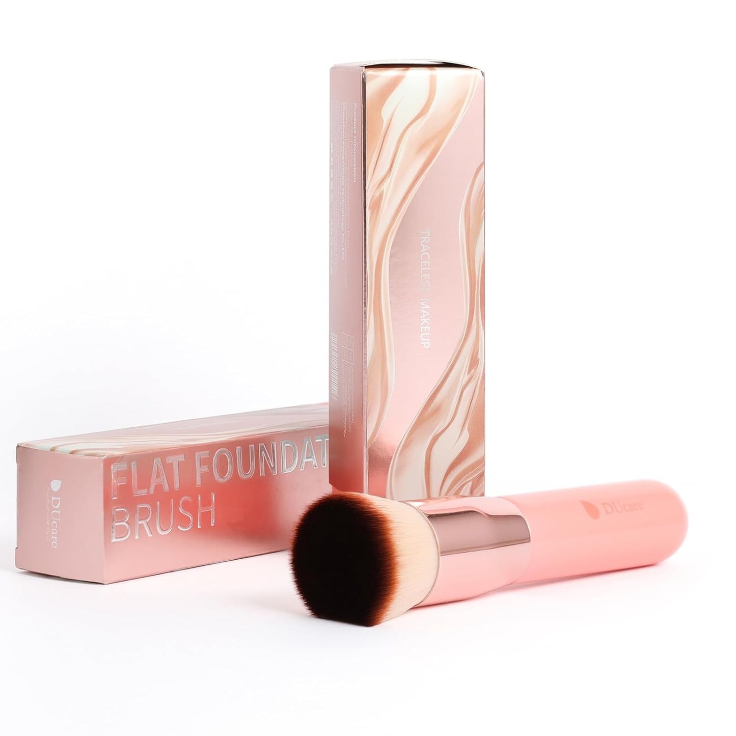 Flat Top Kabuki Foundation Brush - Premium Makeup Brush for Liquid, Cream, and Powder - Buffing, Blending, and Face,Pink