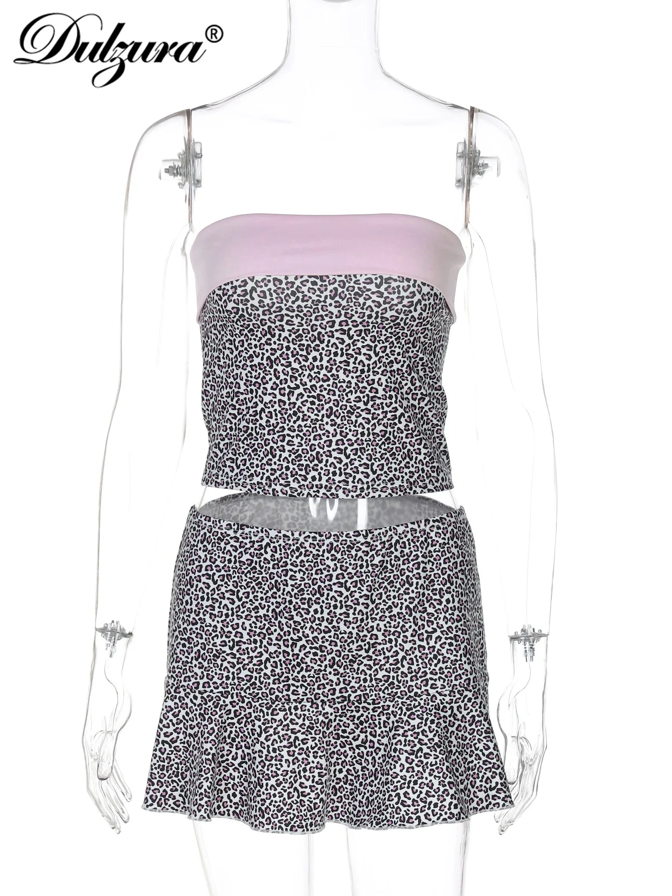 The Leopard Print Strapless 2-Piece Party Set