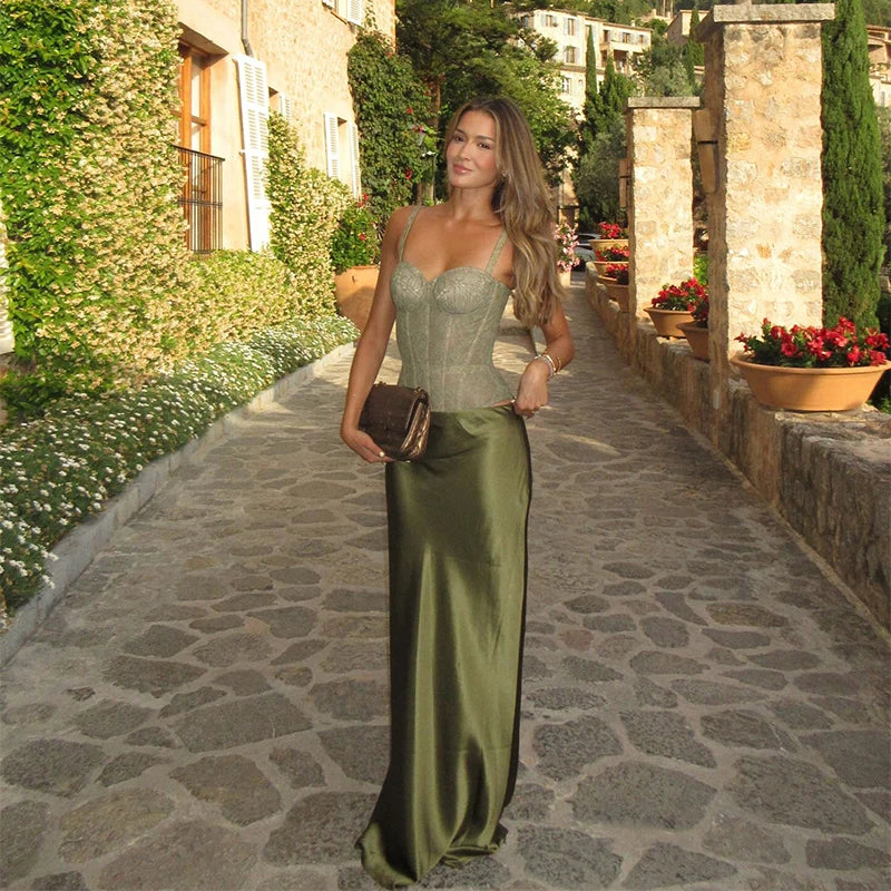 Classics Collection- Lace up Satin Set