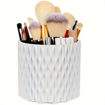 5 Slot Makeup Brushes Holder 360° Rotating Organizer Multi-Functional Desk Storage Cosmetics Storage for Vanity Desktop Bathroom