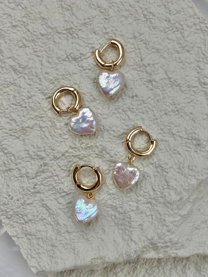 Freshwater Baroque Heart Pearl Dangle Earring