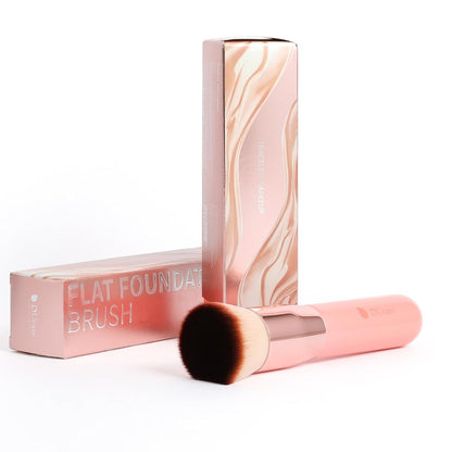 Flat Top Kabuki Foundation Brush - Premium Makeup Brush for Liquid, Cream, and Powder - Buffing, Blending, and Face,Pink