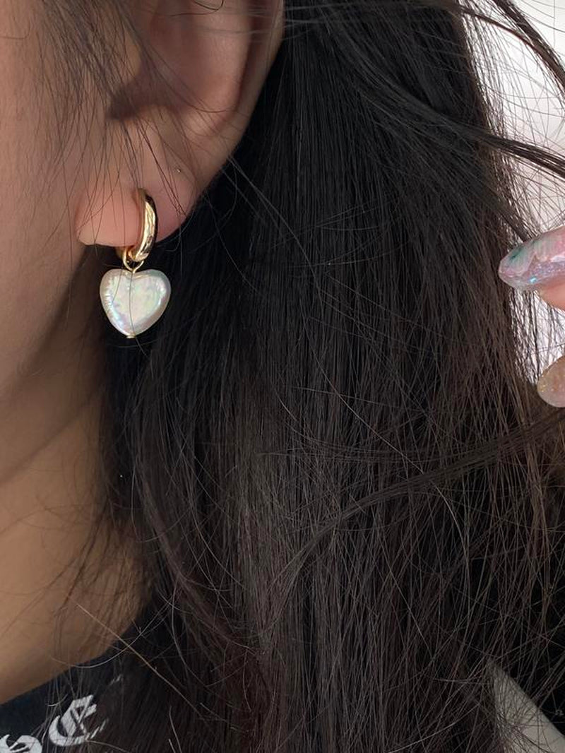 Freshwater Baroque Heart Pearl Dangle Earring