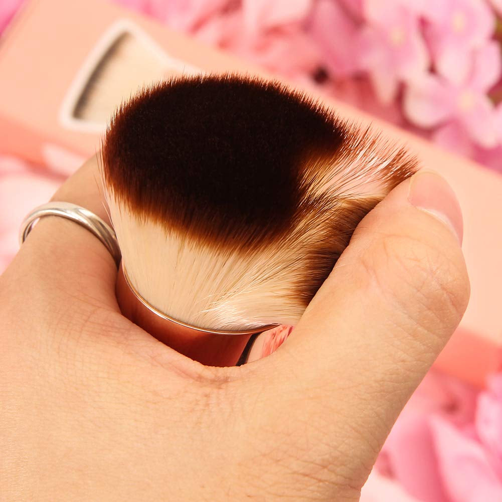 Flat Top Kabuki Foundation Brush - Premium Makeup Brush for Liquid, Cream, and Powder - Buffing, Blending, and Face,Pink