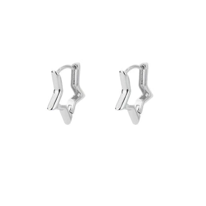 ⭐Geometric Star Hoop Earrings – Hypoallergenic Charm