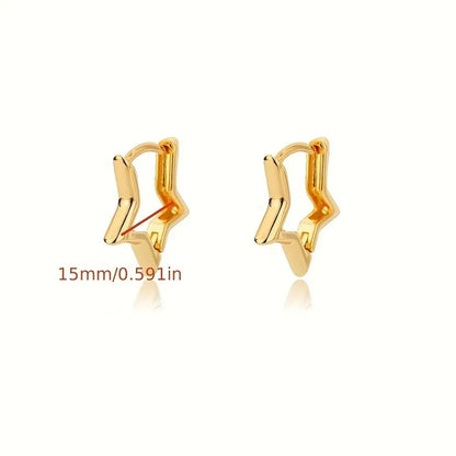 ⭐Geometric Star Hoop Earrings – Hypoallergenic Charm