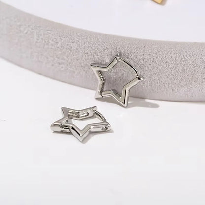 ⭐Geometric Star Hoop Earrings – Hypoallergenic Charm