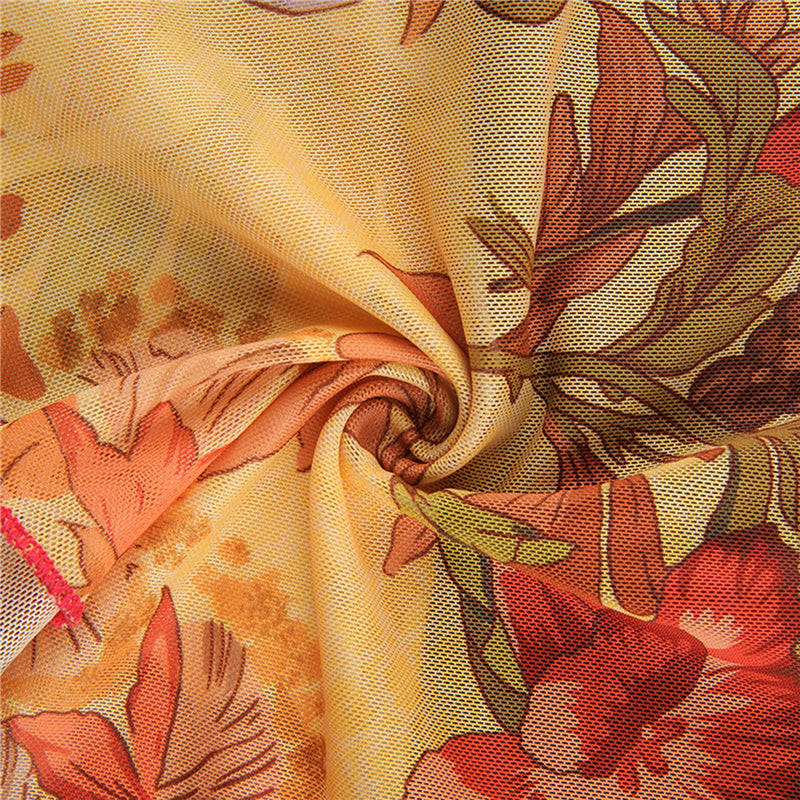 Grunge Y2K Collection- Floral Crossover Mesh Tank Cami