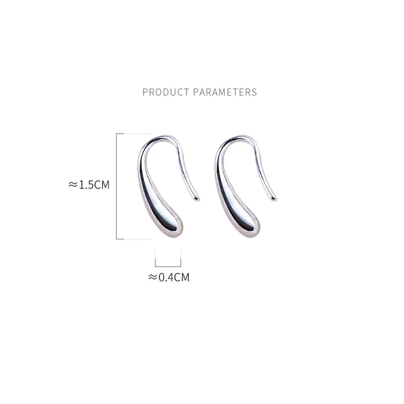 Sterling Silver Water Drop Stud Earrings – Timeless & Refined