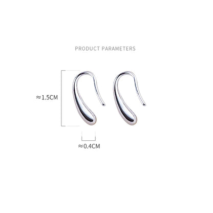 Sterling Silver Water Drop Stud Earrings – Timeless & Refined