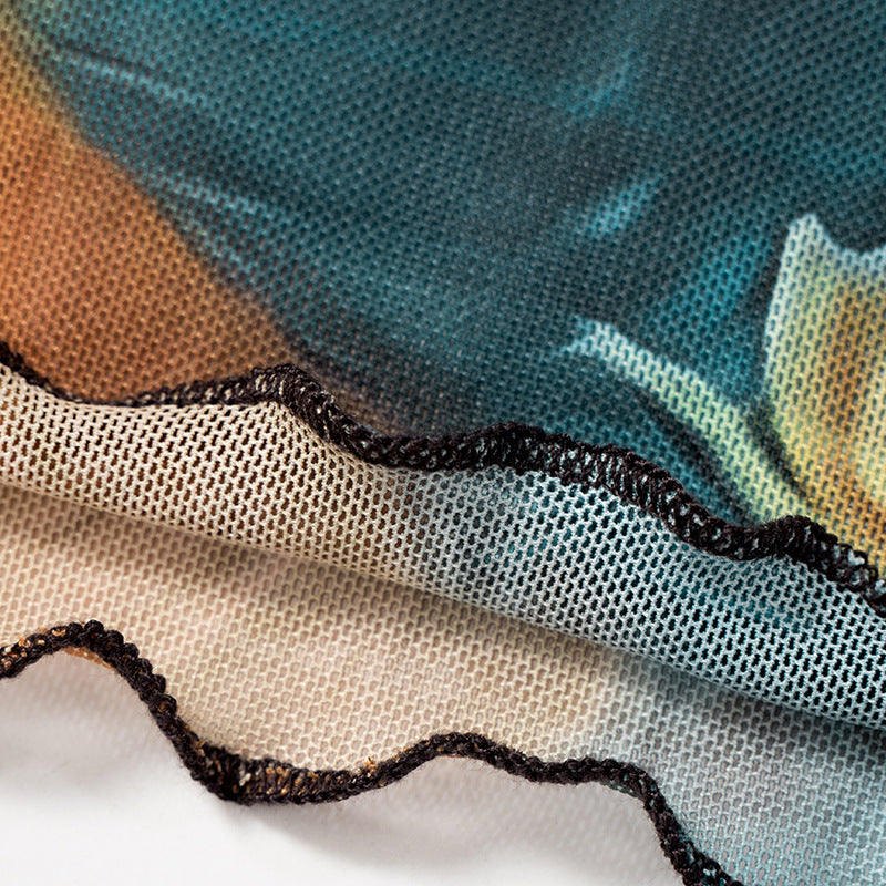 Y2K Grunge Collection- Vintage Paint Maxi Skirt Set