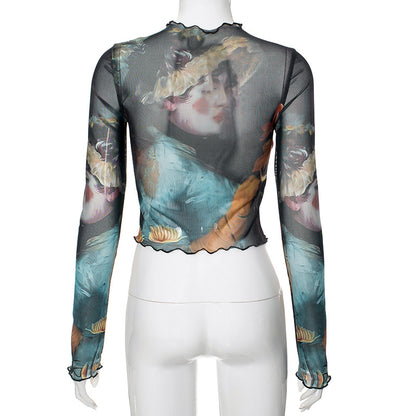 Y2K Grunge Collection- Vintage Paint Maxi Skirt Set