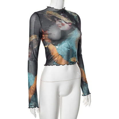 Y2K Grunge Collection- Vintage Paint Maxi Skirt Set