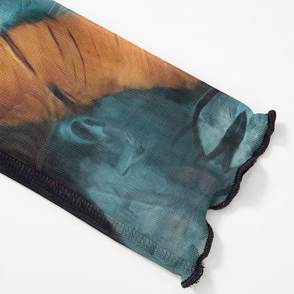 Y2K Grunge Collection- Vintage Paint Maxi Skirt Set