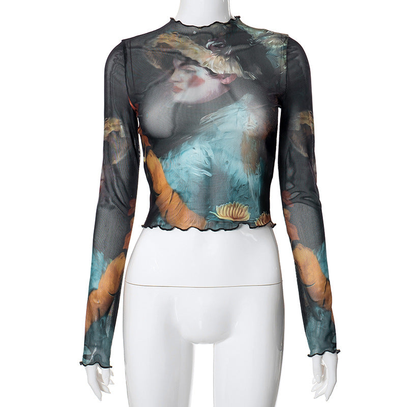 Y2K Grunge Collection- Vintage Paint Maxi Skirt Set