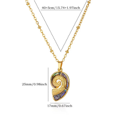 The Starfish & Shell Pendant Necklace – Trendy Stainless Steel Beach Jewelry