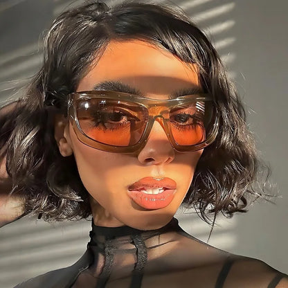Y2K Grunge Collection- Rimless Wrap-Around Sunglasses