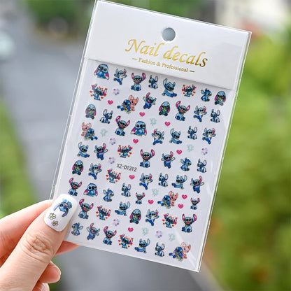 3D Cartoon Hello Kitty Nail Art Stickers – Laser Decals for Perfect Manicures
