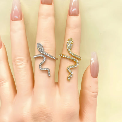 1 Piece Of Fashionable Classic Micro-Set Zircon Snake-Shaped Wrapped Women's simple Minority Designer Fashionable Index Finger R