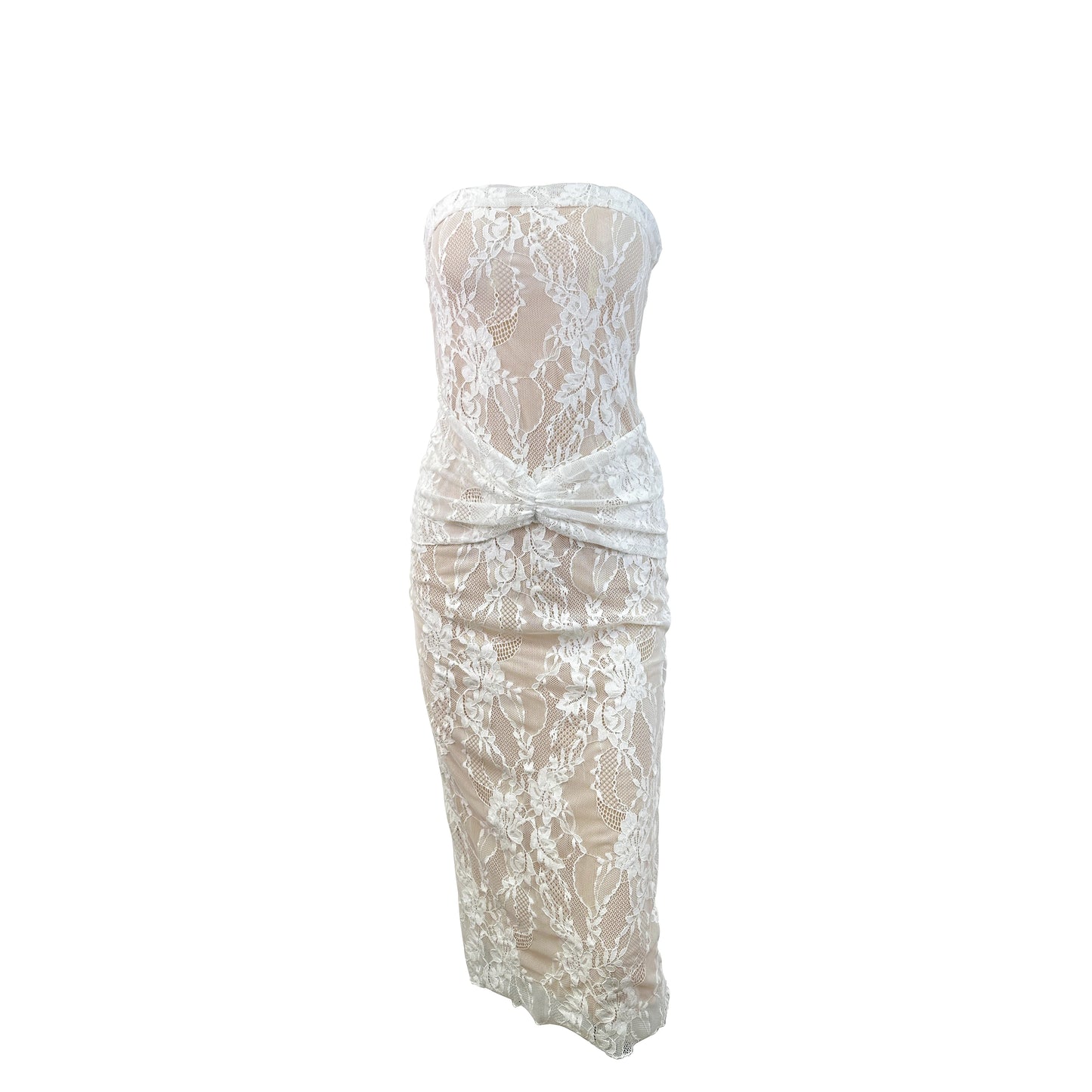 Vintage Lace Collection- Strapless Lace Maxi Dress