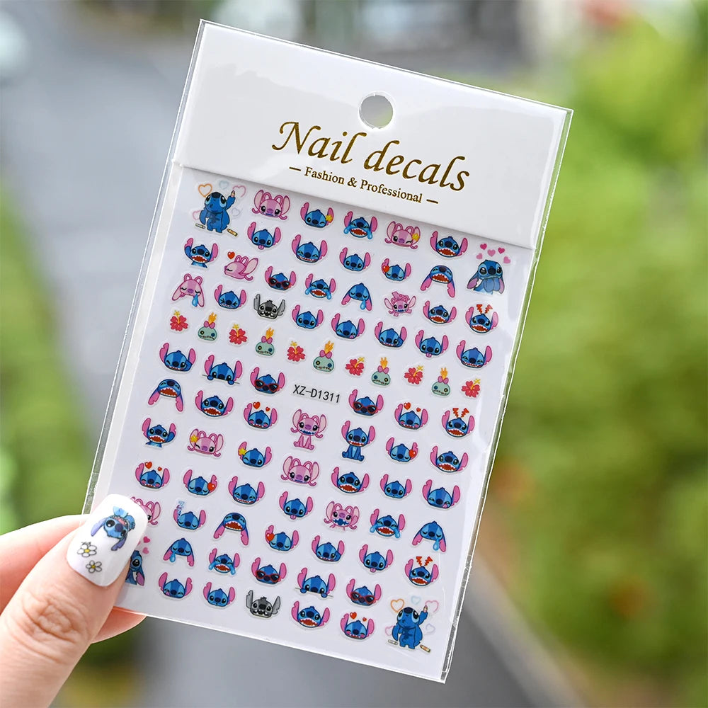 3D Cartoon Hello Kitty Nail Art Stickers – Laser Decals for Perfect Manicures
