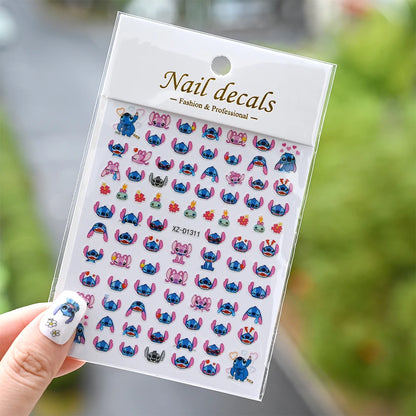 3D Cartoon Hello Kitty Nail Art Stickers – Laser Decals for Perfect Manicures
