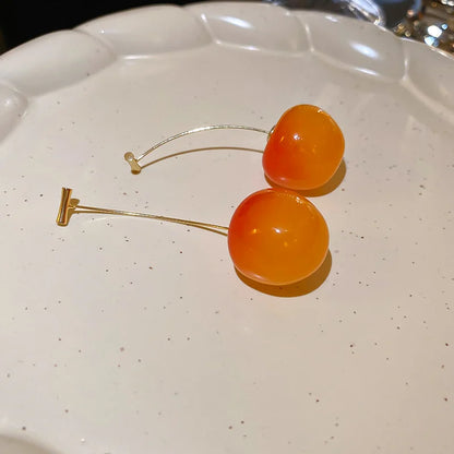 🍒 Sweet Red Cherry Drop Earrings – Fruity, Flirty, Fun
