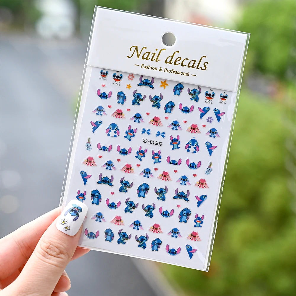 3D Cartoon Hello Kitty Nail Art Stickers – Laser Decals for Perfect Manicures