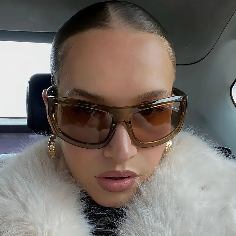 Y2K Grunge Collection- Rimless Wrap-Around Sunglasses