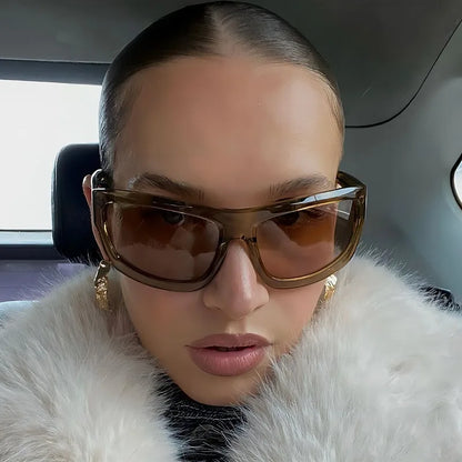 Y2K Grunge Collection- Rimless Wrap-Around Sunglasses