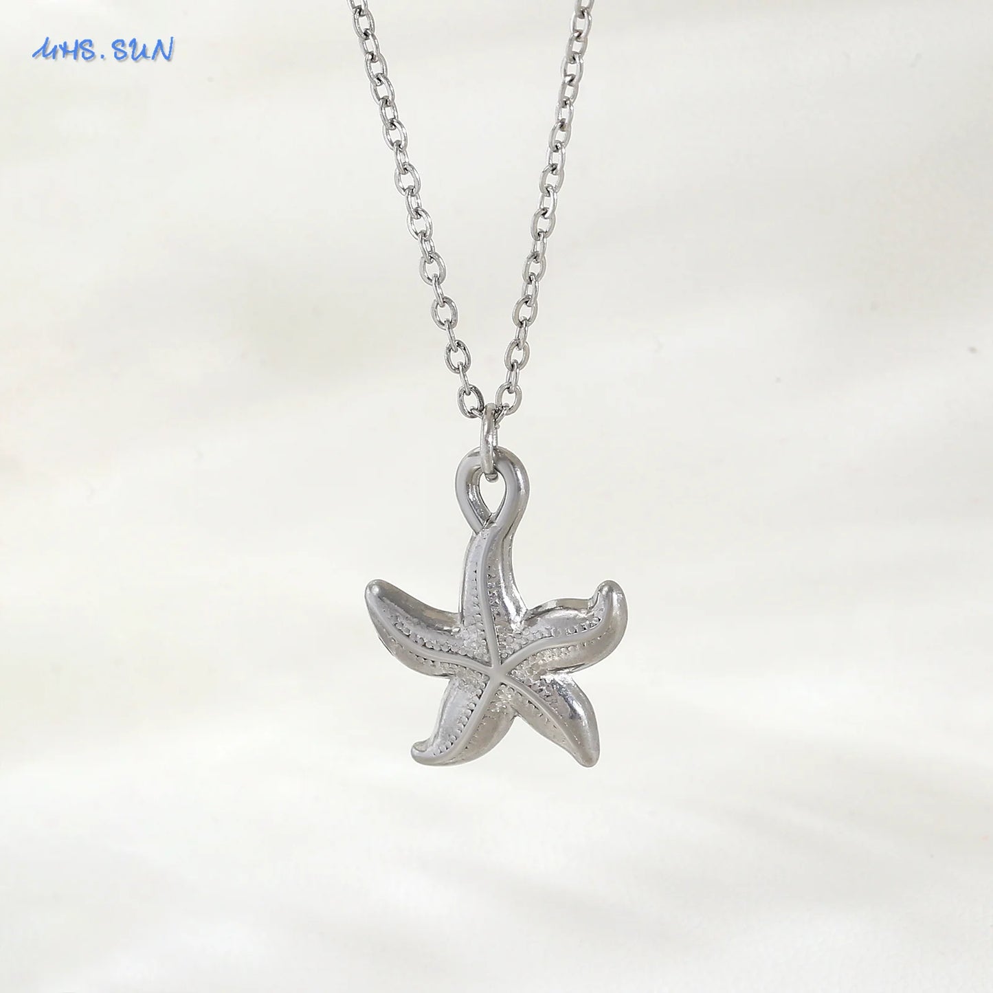 The Starfish & Shell Pendant Necklace – Trendy Stainless Steel Beach Jewelry