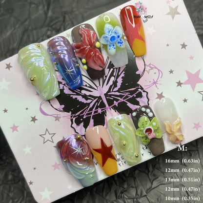 Strawberry Matcha Press-On Nails