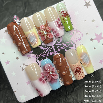 Strawberry Matcha Press-On Nails