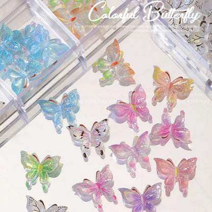 Glow-in-the-Dark Butterfly Nail Charms – 3D Aurora Vibes for Your Mani 🦋
