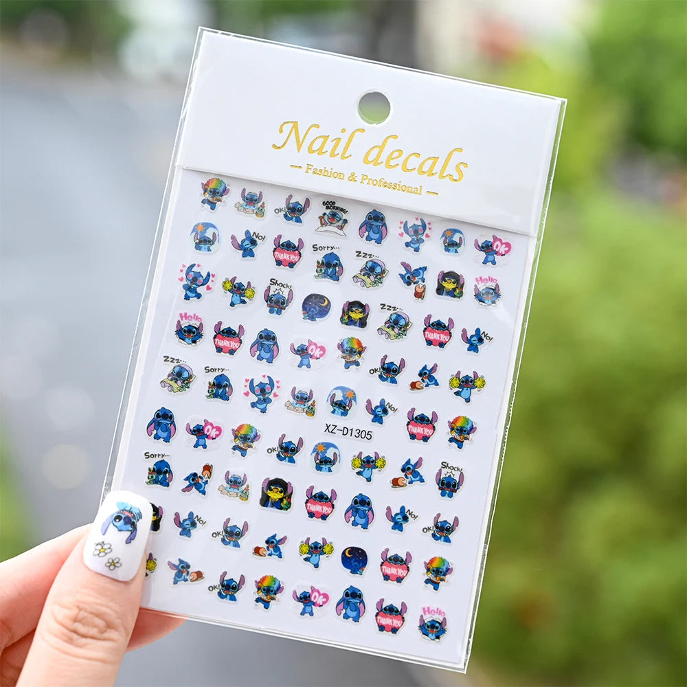 3D Cartoon Hello Kitty Nail Art Stickers – Laser Decals for Perfect Manicures