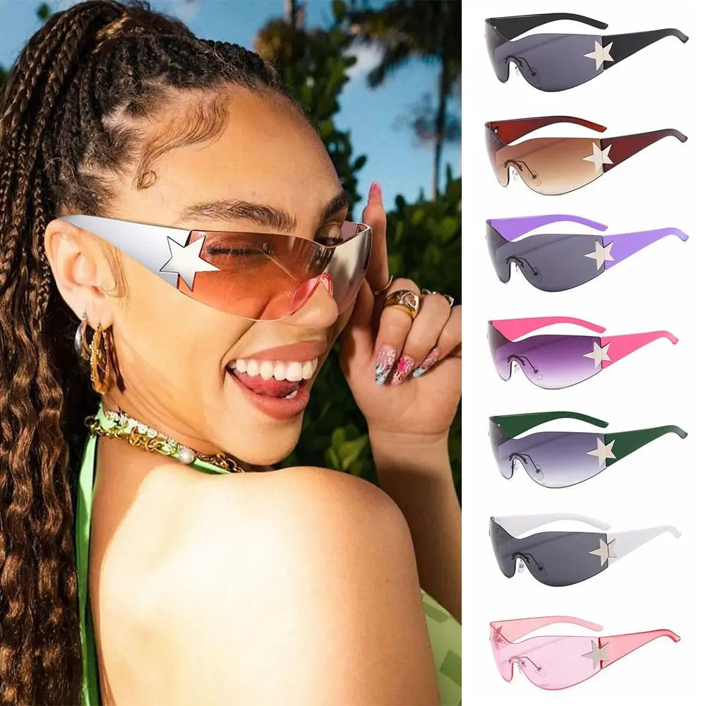 The Rimless Wrap-Around Shield Sunglasses