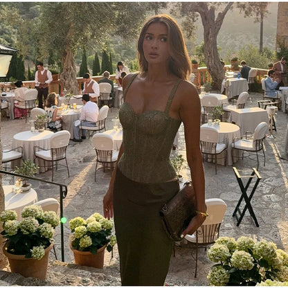 Classics Collection- Lace up Satin Set