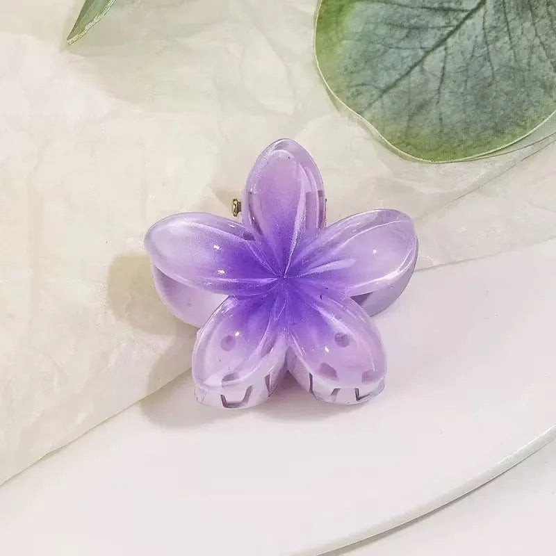 The Gradient Flower Hair Clip Set – 6 Mini Claw Barrettes for Women
