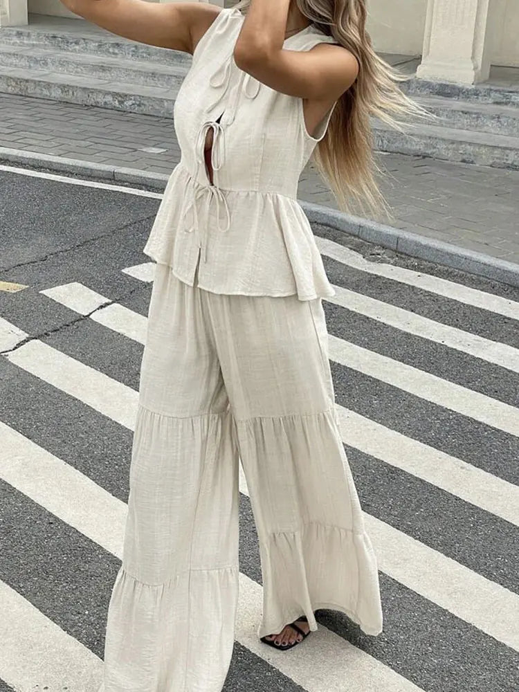 Classics Collection- Lace Up Tank Pants Set