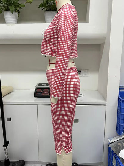 Boho Y2K Collection- Vintage Capri Plaid Set