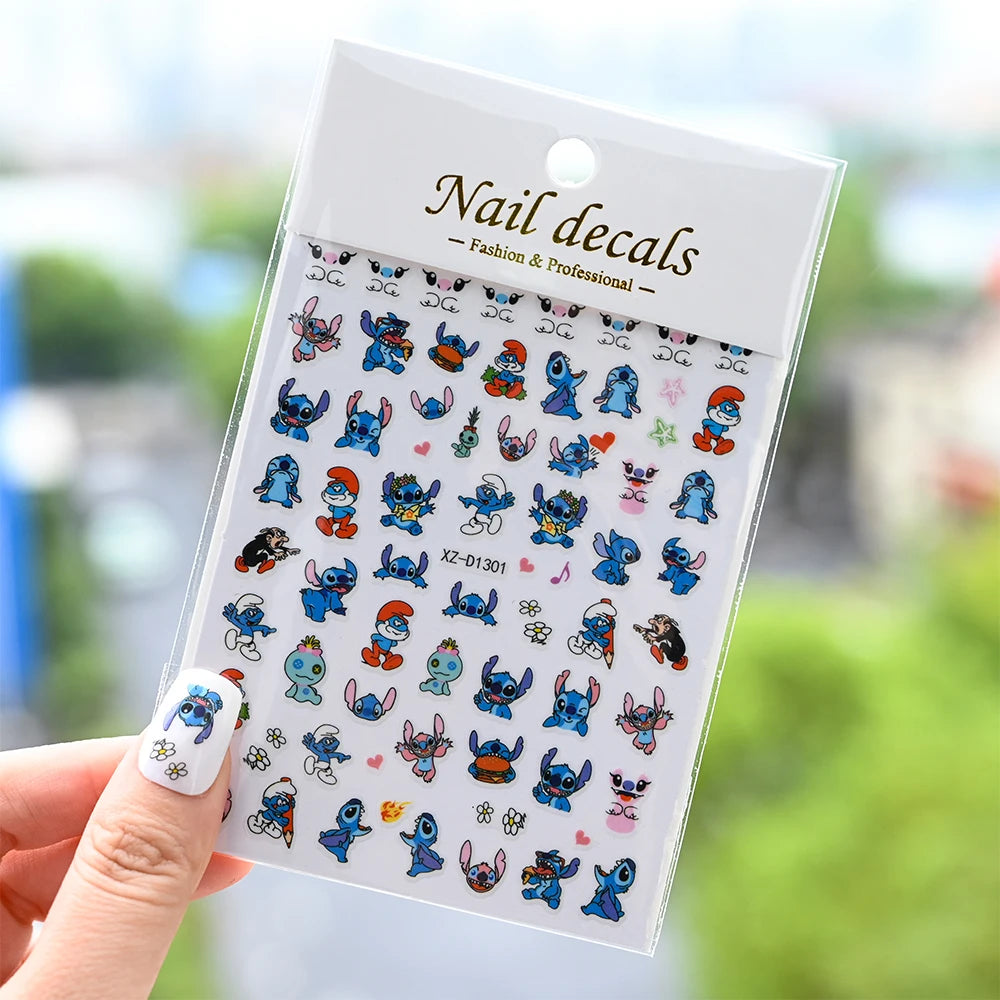 3D Cartoon Hello Kitty Nail Art Stickers – Laser Decals for Perfect Manicures