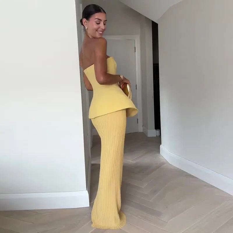 Classics Collection- A-Line Floor-Length Dress – Elegant Spliced Cotton-Linen Summer Dress for Women