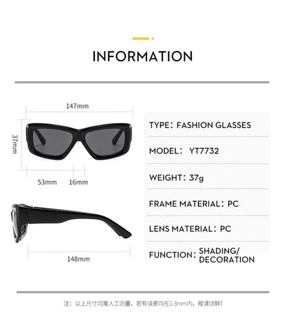 Y2K Grunge Collection- Rimless Wrap-Around Sunglasses