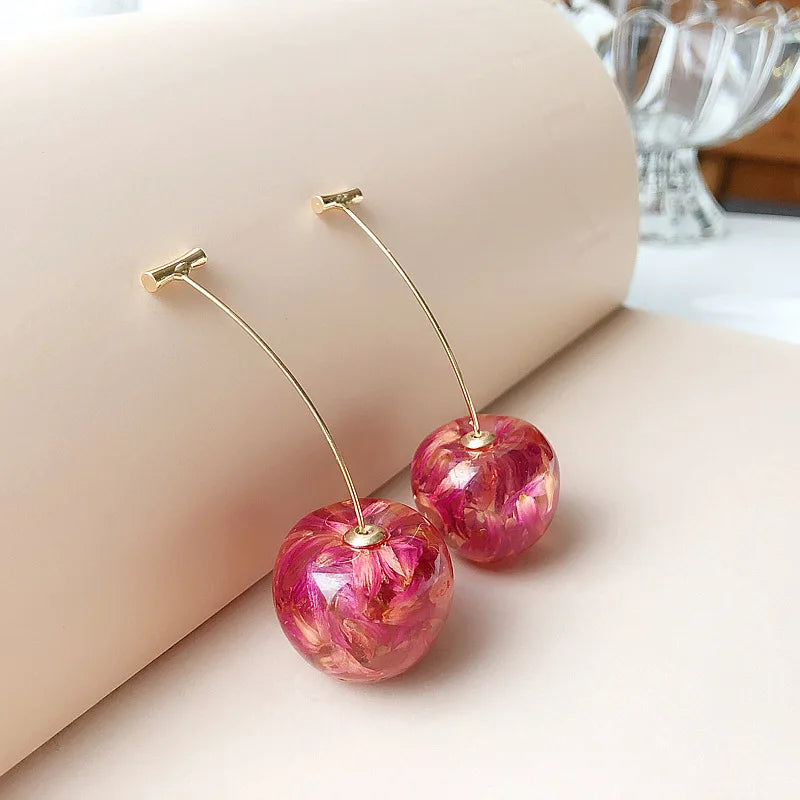 🍒 Sweet Red Cherry Drop Earrings – Fruity, Flirty, Fun
