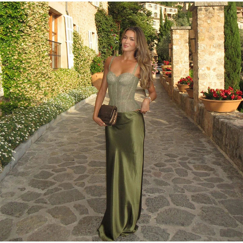 Classics Collection- Lace up Satin Set