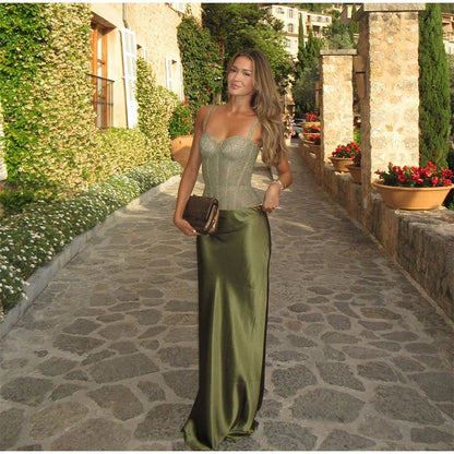 Classics Collection- Lace up Satin Set