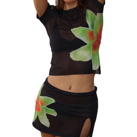Boho Y2K Collection- Mesh Floral Set