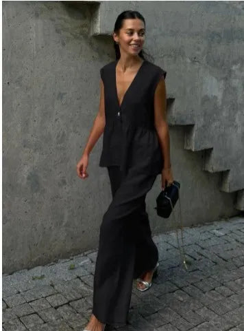 Classics Collection- Linen Cotton Vest Set