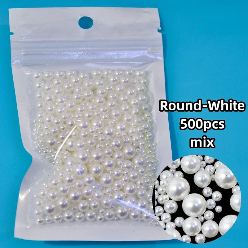 12-Grid Pearl Nail Rhinestones Kit