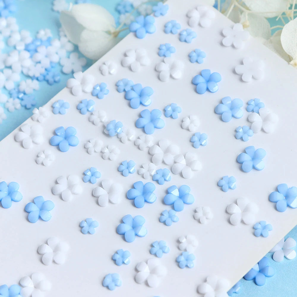 400pcs Acrylic Flower Nail Art Decorations – 3D Resin Flower Charms for DIY Manicures